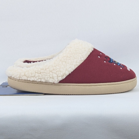 Life Is Good Slippers Winter Snow Bear Cardinal Embroidered Red M (7-8) NWT - Picture 4 of 13